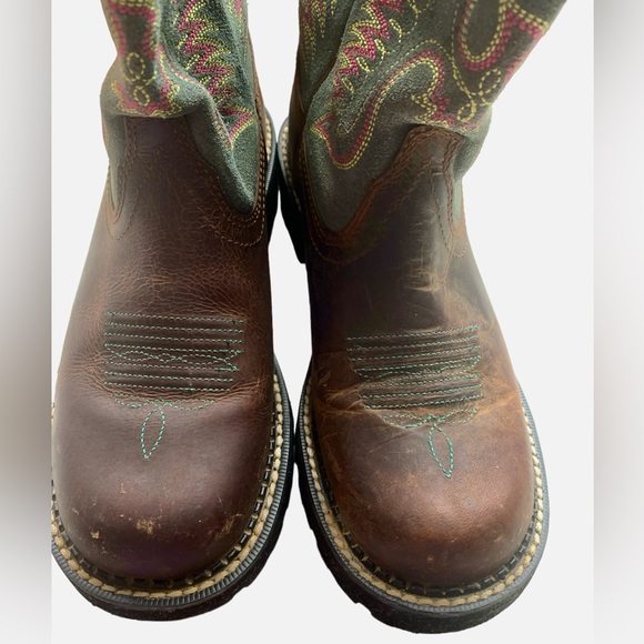 ARIAT Women’s Fatbaby Thunderbird Powder Brown/Teal/Pink Western Boots Size 8.5 - Picture 5 of 16